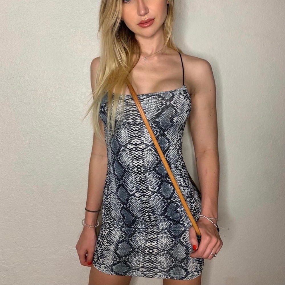 Snakeskin Print Bodycon Dress